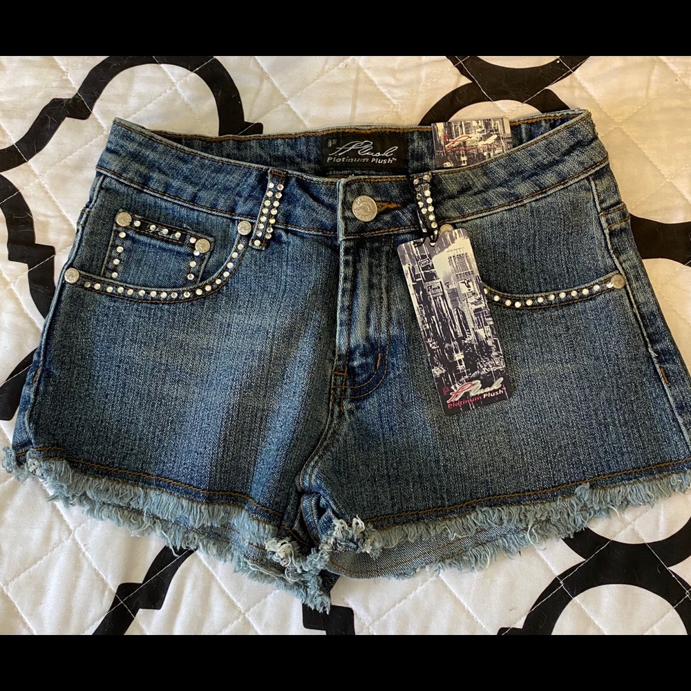 Denim Rhinestone Shorts